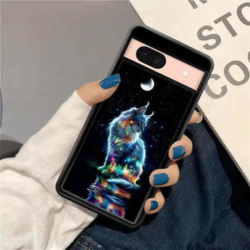 Vista 184 de Compatible con Google Pixel 4A 5G Mobile Case Creative Acrylic Panel trasero Silicona Protección Grip especialmente diseñado para Google Pixel 4A 5G