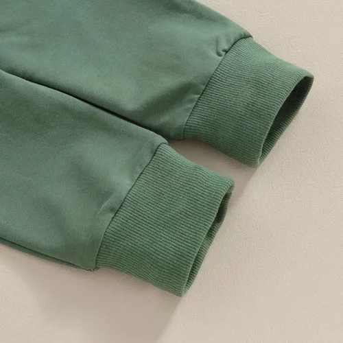 Vista 7 de Ropa para el día de San Valentín para bebé, sudadera de manga larga con letras, pantalones deportivos elásticos para otoño e invierno