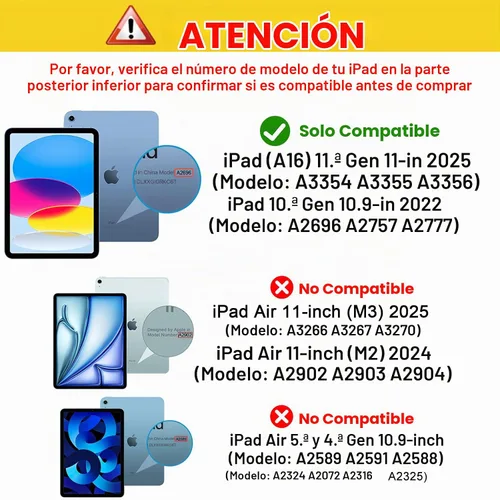 Vista 2 de ProCase Funda para iPad (A16) de 11ª Generación de 11 Pulgadas 2025/iPad de 10ª Generación de 10.9 Pulgadas 2022 con Soporte para Lápiz, Funda