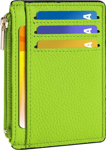Vista 19 de Tipmile Tarjetero compacto para tarjetas de crédito con ventana de identificación para mujer, delgada y minimalista, bolsillo frontal, cartera