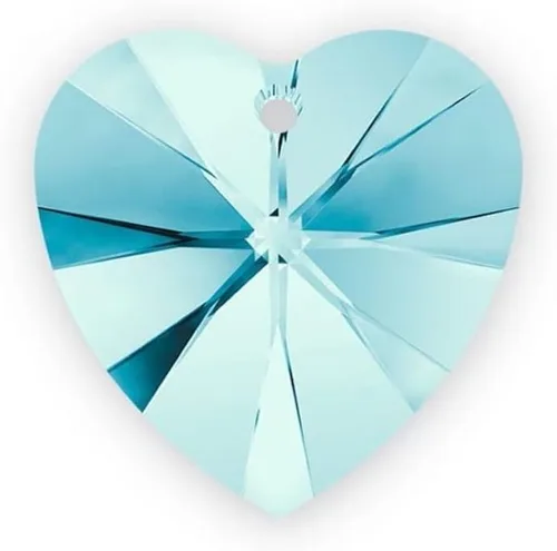 Vista 13 de 20 cuentas colgantes de cristal de corazón de amor de San Valentín de 0.394 pulgadas (0.394 in), cuentas sueltas de diamantes de abril transparentes