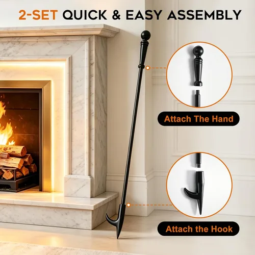 Vista 6 de FEED GARDEN Heavy Duty 40'' Fire Poker for Fire Pit & Fireplace, All-Metal