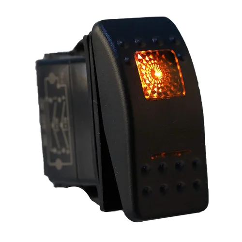 Vista 5 de Amarine Made Interruptor basculante de 12 V 20 A, impermeable, encendido/apagado, 2 posiciones, barco, DPDT, 7 pines con 2 luces LED (azul)