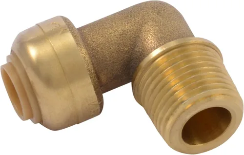 Vista 7 de SharkBite Codo de lavavajillas de 90 grados de 1/2 pulgada x 3/8 pulgadas, MNPT, empuje para conectar accesorios de plomería de latón, tubo PEX