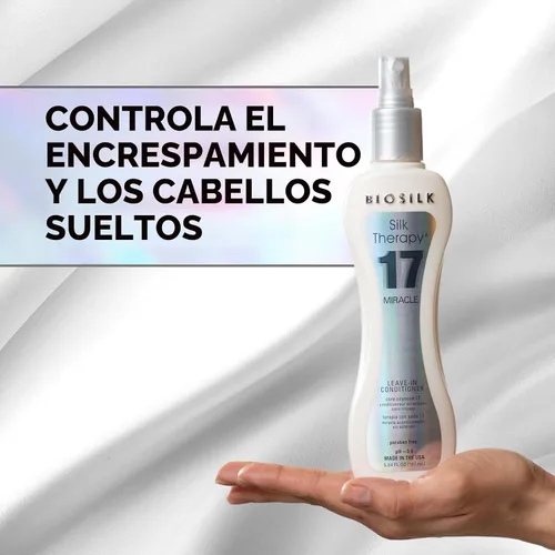 Vista 2 de Biosilk, Terapia con seda 17, acondicionador milagroso sin enjuague, 5.64 onzas líquidas