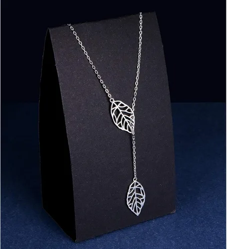 Vista 3 de Collar largo de plata de ley Larait Bar Y Lariat de cadena larga ajustable collar de regalo para ella, 30 pulgadas