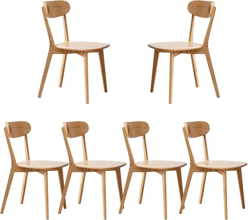 Vista 12 de Silla de comedor de madera maciza para cocina (1, negro) Contoured seat for comfort. Non-slip feet, sturdy wood. Quick assembly. For dining
