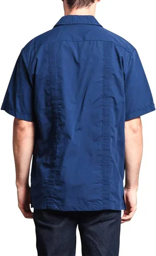 Vista 3 de G-style EE. UU. Remera playera mangas cortas de guayabera cubana para hombres