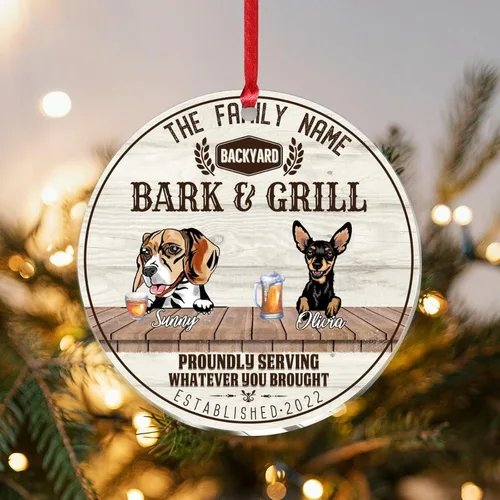 Vista 19 de SILYHEART Christmas Acrylic Ornaments Beagle Dog & Shikoku Dog Christmas Souvenirs Custom Family Dog Name Vintage Dog Home Christmas Memorial Gifts