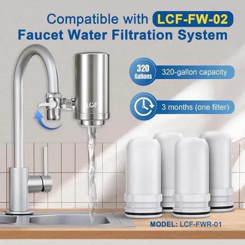 Vista 2 de LCF Filtro de cerámica lavable, compatible con LCF-FW-02, filtro Waterdrop de repuesto para WD-FC-01, WD-FC-02, WD-FC-06, reemplaza WD-FF-01A