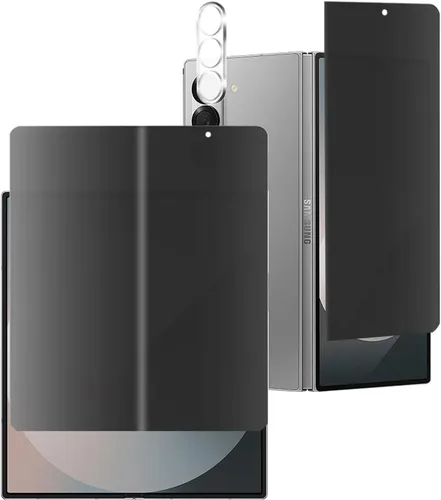 Vista 8 de Paquete de 2 protectores de pantalla de privacidad compatibles con Galaxy Z Fold 3, antiespías, 1 protector de pantalla exterior + 1 protector