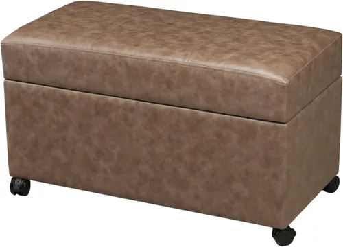 Vista 16 de Joveco Banco Otomán de Almacenamiento de Cuero de 24", Taburete de Reposapiés Rectangular para Sala de Estar, Dormitorio, Entrada, Mesa de Café