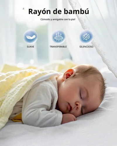 Vista 2 de Protector de colchón impermeable y refrescante tamaño Queen, con estilo de sábana ajustada y transpirable de bolsillo profundo - Protector
