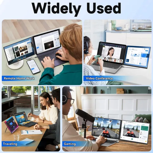 Vista 8 de KEFEYA Extensor de pantalla para laptop, monitor portátil IPS FHD 1080P de 15.6" desmontable, monitor portátil para laptops de 13-17.3" con luz
