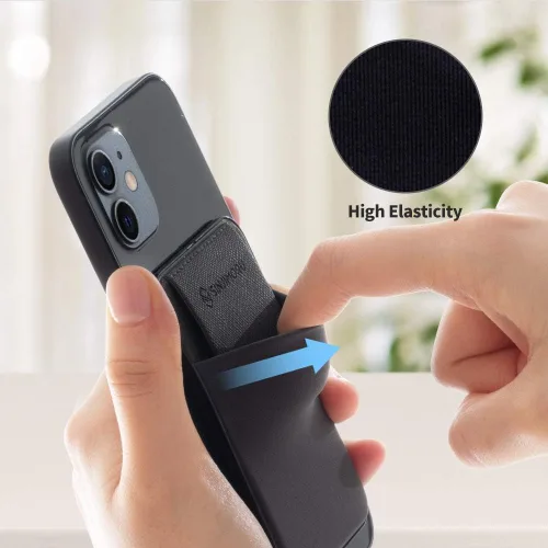 Vista 3 de Sinjimoru Funda magnética para tarjetas de privacidad, cartera magnética para teléfono que se adhiere como tarjetero de crédito para MagSafe