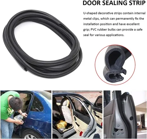 Vista 3 de DGSL Burletes para Automóvil, Tira de Sello de Puerta Automotriz de 10 Pies con Sello de Goma de Bulbo Lateral para Automóviles, Barcos, Camiones