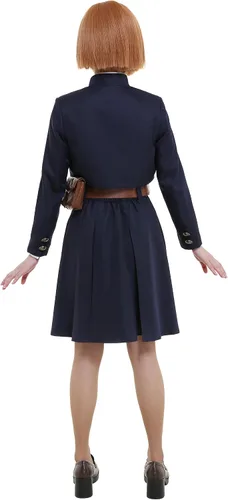 Vista 3 de haikyuu Disfraz de anime para mujer, uniforme de cuello alto, con bolsa, cinturón, pantimedias