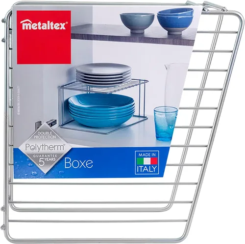 Vista 6 de Metaltex - Organizador de cocina con revestimiento de polítermo, organizador de cocina, ahorro de espacio, con revestimiento de polímero, plateado