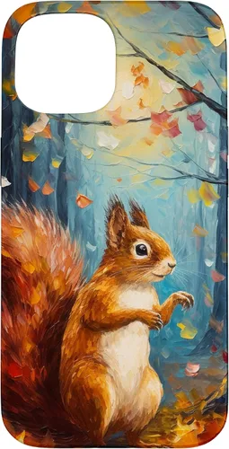 Vista 6 de Starry Night Squirrel Autumn Falling Leaves Van Gogh Style Case for iPhone 16