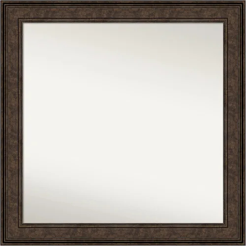 Vista 517 de Amanti Art Espejo de pared personalizado no biselado (25 x 25 pulgadas), marco de bronce acentuado, varios tamaños personalizados, espejo de baño