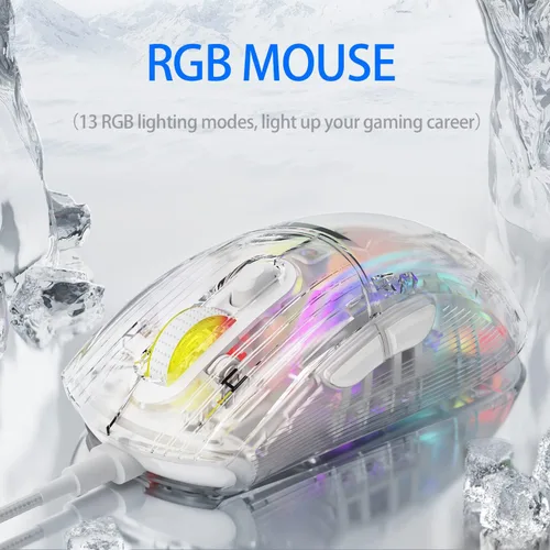 Vista 7 de HXSJ Mouse para juegos X400 con cable, 1,2800 DPI, alta precisión, Chroma 3D RGB Lighting Computer Mouse USB 6 botones de programación macro
