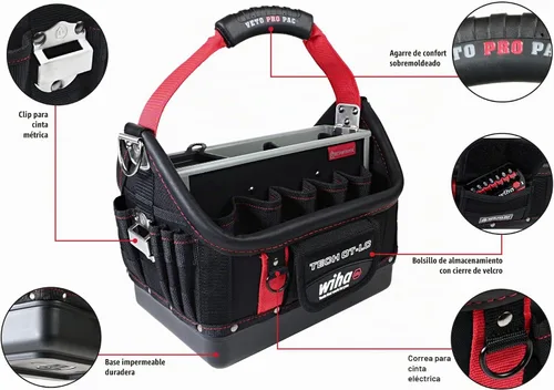 Vista 3 de Wiha 91239 Veto RedStripe TECH OT-LC Kit de herramientas de bolsa abierta de 11 piezas