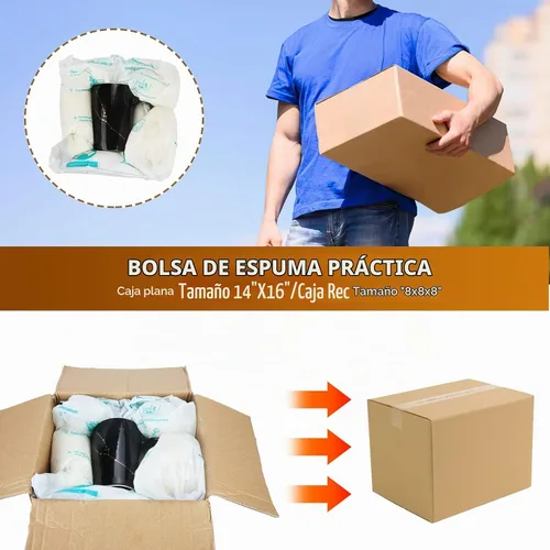 Vista 3 de Bolsa de espuma para envío, paquete de 8 prácticas bolsas de embalaje de espuma de expansión de temperatura ambiente, paquete instantáneo de llenado