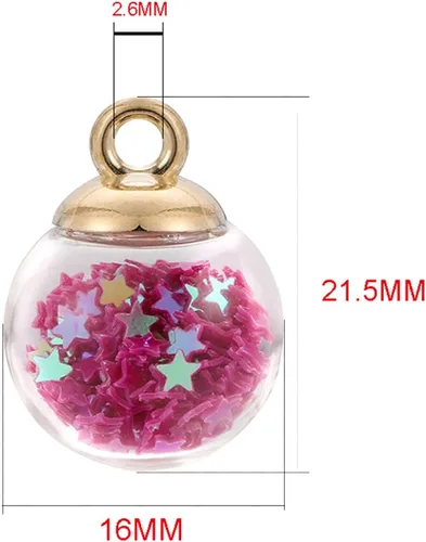 Vista 2 de 10 unids/lote de 0.630 in transparente bola de cristal encantos estrella lentejuelas colgantes para DIY pendientes collar joyería fabricación