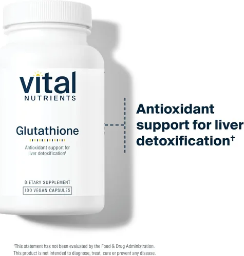 Vista 6 de Vital Nutrients Glutatión 400 mg - Apoyo antioxidante para la desintoxicación hepática - Suplemento antioxidante vegano para promover la salud