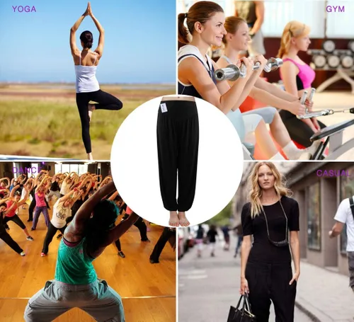 Vista 5 de Pantalones Fitglam de yoga y descanso, holgados, estilo informal, tallas grandes, para mujer