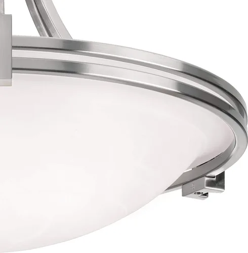 Vista 3 de Deco - Lámpara de techo semiempotrada con 2 luces de níquel cepillado de 16
