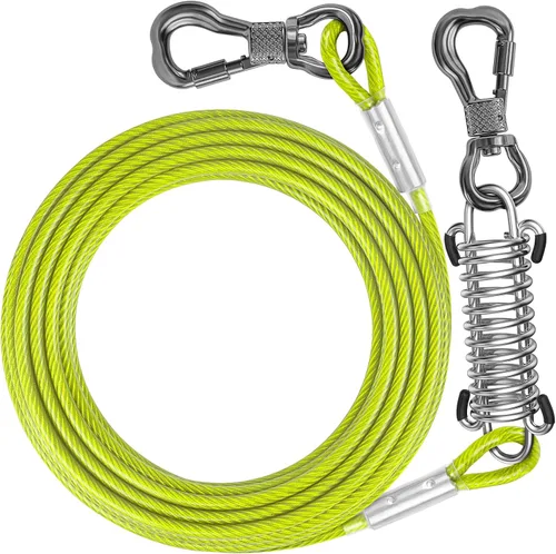 Vista 9 de Tresbro Cable de amarre para perro de 10 pies con resorte, cadenas de amarre que absorben los golpes para exteriores disponibles en Azul