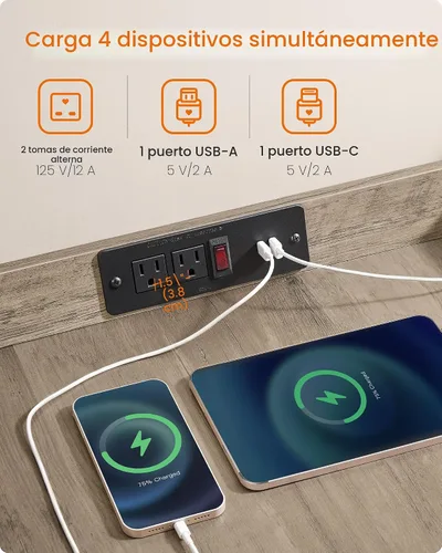 Vista 3 de Feandrea Mueble moderno para perros con estación de carga, pequeña perrera interior con puerta acrílica oculta abatible, para perros pequeños