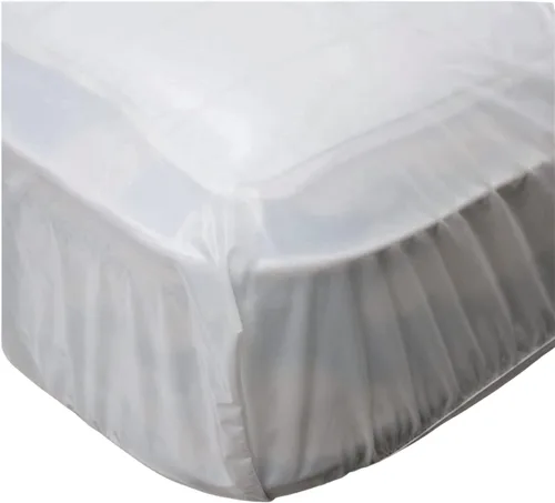 Vista 4 de Protector de colchón de plástico de vinilo estilo sábana ajustable cubierta de colchón impermeable transpirable - Protección contra mojar la cama