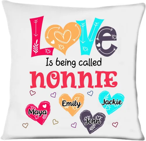 Vista 15 de Abuela - Almohada personalizada con corazón de amor, almohada personalizada para mamá, regalos para abuela, mamá de hija, nietos, día de la madre