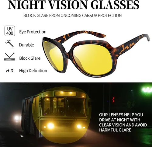 Vista 44 de Joopin Lentes de sol de gran tamaño para mujer, polarizados, grandes, para conducción, protección UV, grandes sombras