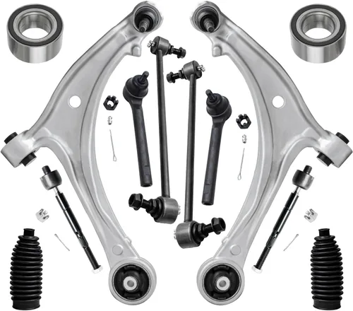 Vista 82 de Detroit Axle - Kit de suspensión delantera 4WD para Nissan Frontier Pathfinder Xterra, 2 cubos de rodamientos de ruedas, 2 brazos de control