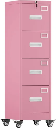 Vista 12 de METAN - Archivador móvil de 2 cajones con cerradura y ruedas, color negro