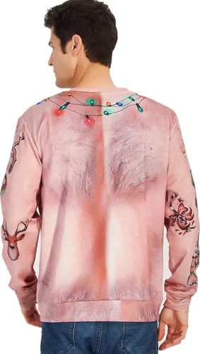 Vista 5 de Idgreatim Sudadera unisex fea de Navidad con cuello redondo novedoso gráfico 3D de manga larga