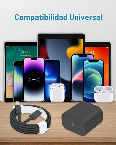 Vista 7 de CXX 20W Fast Charger for iPhone 14/13/12 [3-Pack, MFi Certified] Black