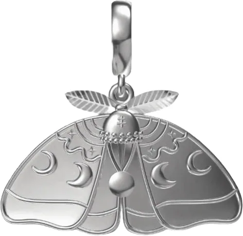 Vista 2 de Moth Gothic Witchy Celestial Luna Luna Estrellas 925 Sterling Silver Charm Bead Para Pandora y Similar Charm Pulseras o Collares