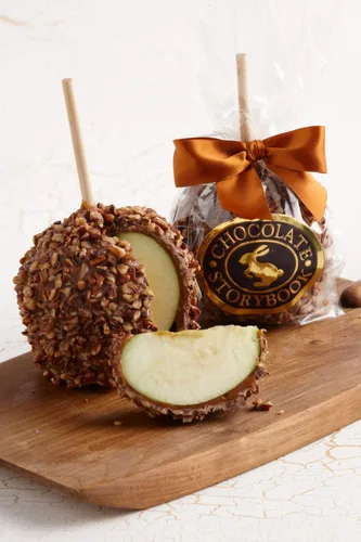 Vista 2 de Manzana de nuez y caramelo de chocolate con leche (individual) - Ideas únicas para regalos, familias, vacaciones, fiestas, vacaciones