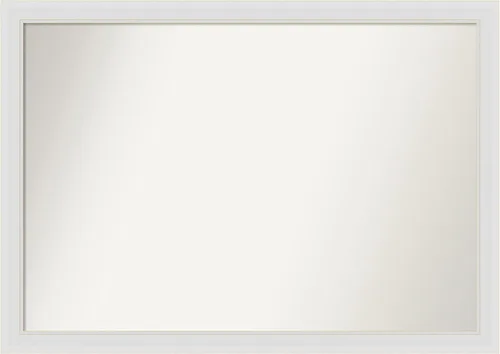 Vista 276 de Amanti Art Espejo de baño blanco para sobre el fregadero, 24 x 26 pulgadas, espejo rectangular blanco y blanco, marco de madera contemporáneo
