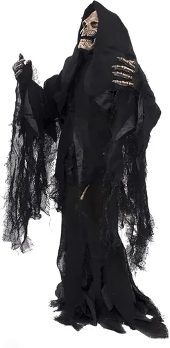 Vista 2 de Disfraz de la parca con máscara, vestido podrido y guantes por Zagone Studios