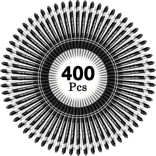 Vista 98 de Hasta 500 bolígrafos personalizados a granel con logotipo de mensaje de nombre comercial, bolígrafos grabados personalizados con lápiz óptico