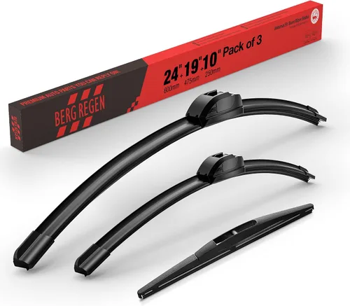 Vista 102 de BERG REGEN Escobillas limpiaparabrisas de 15"+15" con escobilla trasera de 13" - Juego de repuesto automotriz para Jeep Wrangler JK 2008 2009 2010