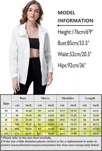 Vista 7 de Hujoin Chaqueta bomber ligera para mujer, con cuello alto, cordón y bolsillos