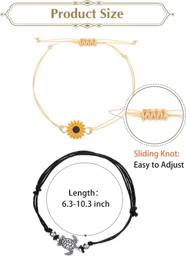 Vista 2 de Hicarer 21 pulseras de olas surfistas ajustables e impermeables hechas a mano para la amistad, joyería para mujer