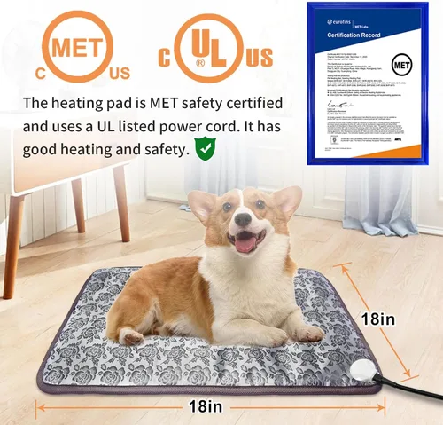 Vista 2 de Almohadilla térmica para gatos, (18 x 18 pulgadas), almohadilla térmica para mascotas para gatos, cachorros, manta térmica para perros