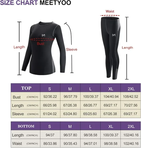 Vista 6 de MEETYOO Conjunto de ropa interior térmica para mujer